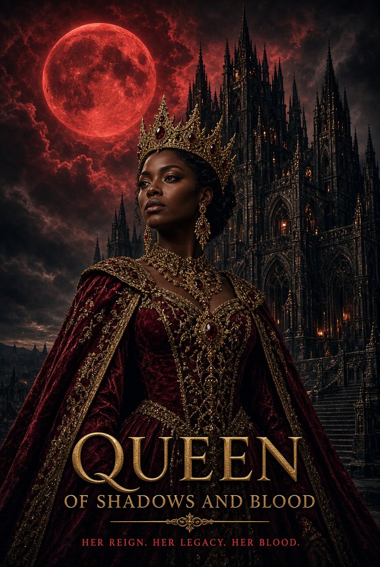Queen of Shadows and Blood title artwork